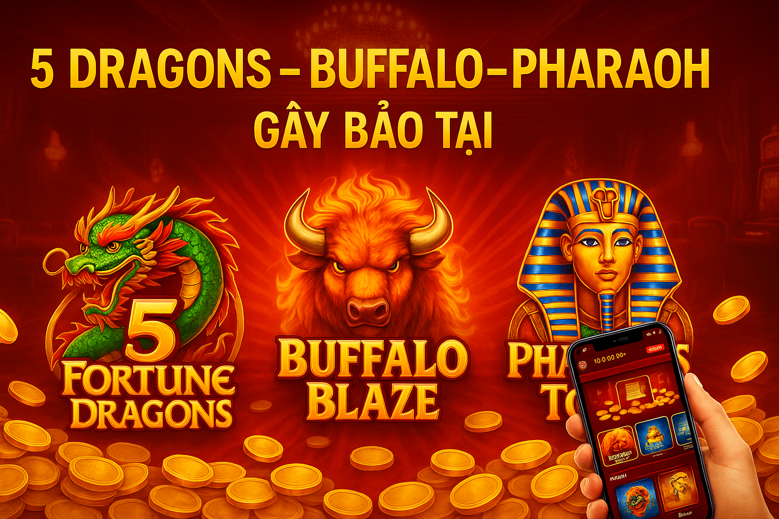 Chơi Ngay 5 Dragons, Buffalo & Pharaoh Tại 86BET!